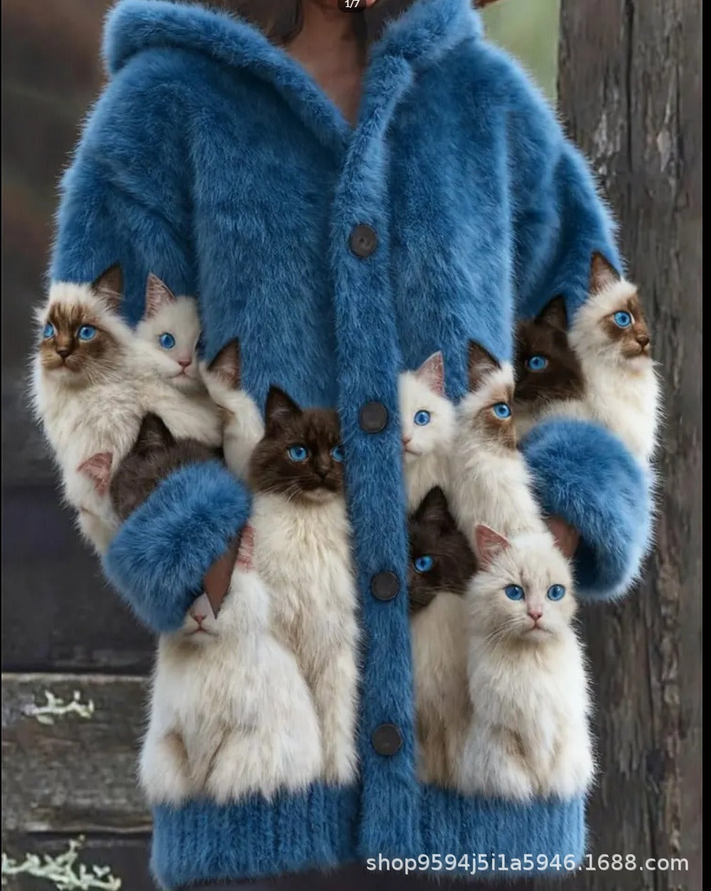 Womens Printed Casual Sweatshirt Jacket