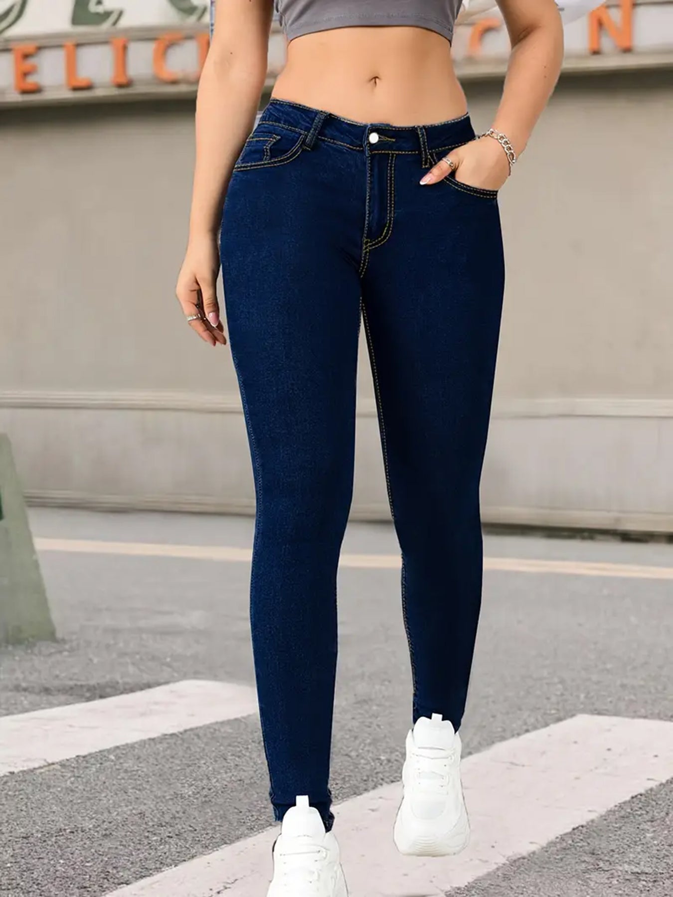 Women’s Jeans, Tight Fitting Slim Fit Small Leg Jeans, Autumn New Item, Women’s Stretch Pencil, Slimming High Waist And Hip Lifting Pants, Korean Version Trendy Jeans, Stretchy