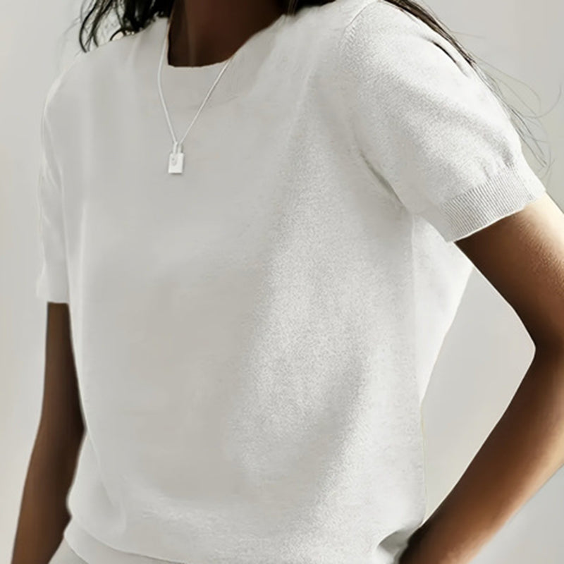 Women's Soft Stretch T-Shirt - Minimalist Everyday Top For Office & Casual Wear