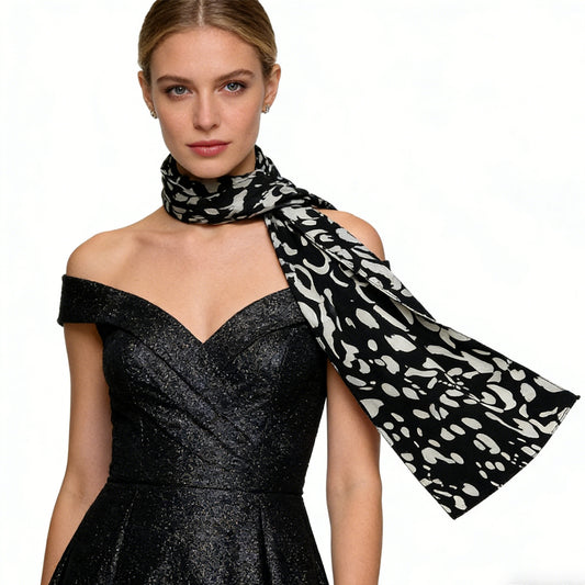 Abstract Long Scarf,Gallery Opening Bold Abstract Print Makes Artistic Statement,vacation,daily Life,evening Party,Office Appropriate Subtlety For Women Men