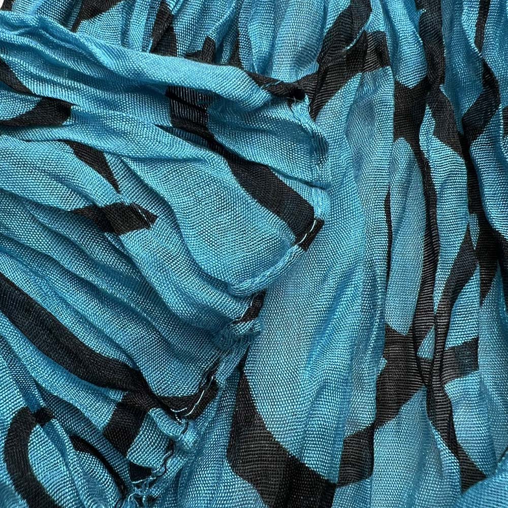 Turquoise Printed Crinkle Scarf, Use As Sarong Or Head Wrap,Beach Cover Up Scarf ,vacation,daily Life,evening Party,Office Appropriate Subtlety For Women Men