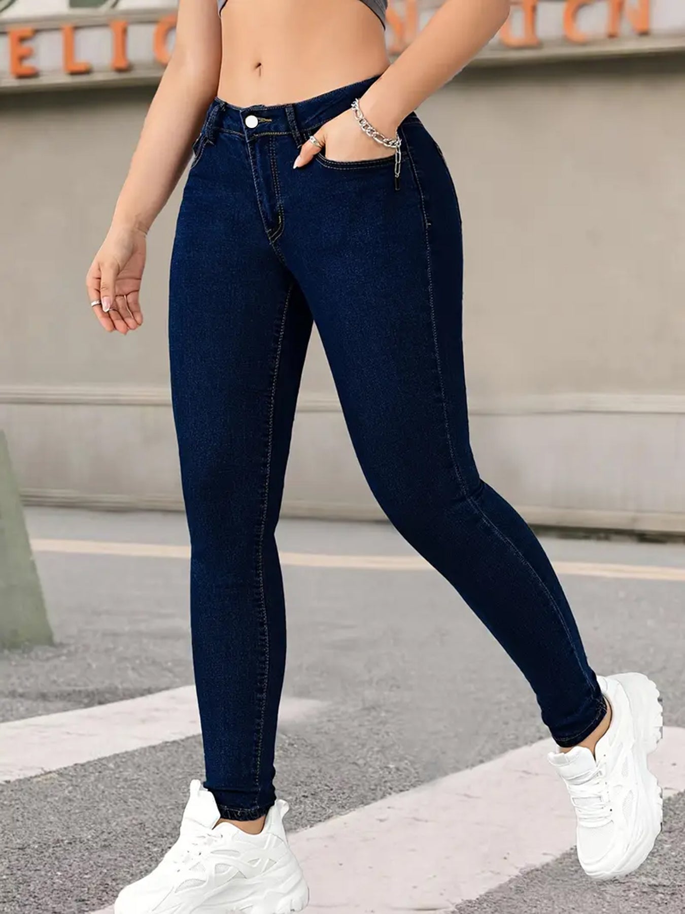 Women’s Jeans, Tight Fitting Slim Fit Small Leg Jeans, Autumn New Item, Women’s Stretch Pencil, Slimming High Waist And Hip Lifting Pants, Korean Version Trendy Jeans, Stretchy