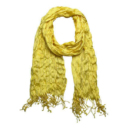 Sunshine Yellow Crinkle Blend Scarf,Beach Vacation Essential,vacation,daily Life,evening Party,Office Appropriate Subtlety For Women Men