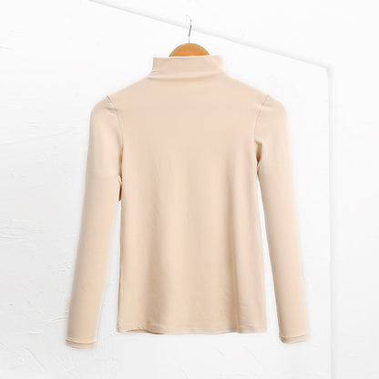 Fleece-lined T-shirt Versatile Style Stylish Base Top For Any Look