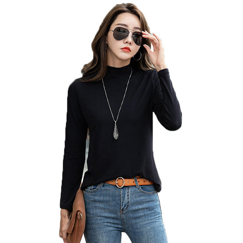Fleece-lined T-shirt Versatile Style Stylish Base Top For Any Look