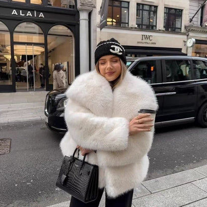 Faux Fur Coat Female Short Chic