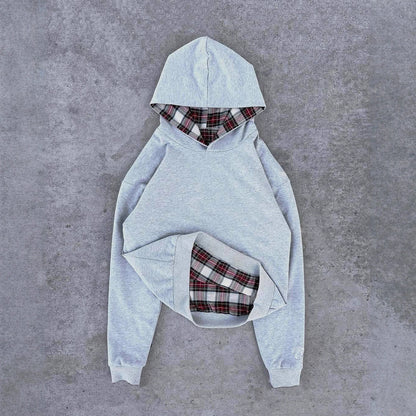 Hip Hop Double-sided Retro Plaid Casual Sweater