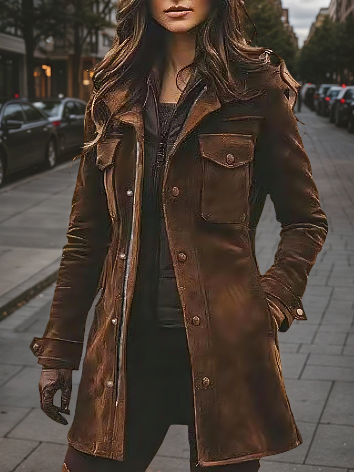 New Vintage-style Women's Autumn And Winter Warm And Windproof Jacket, Women's Autumn And Winter Coat, Long Coat Covering The Hips