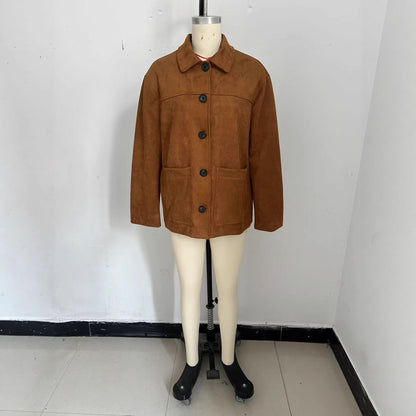 Retro British-style Womens Clothing Suede Jacket