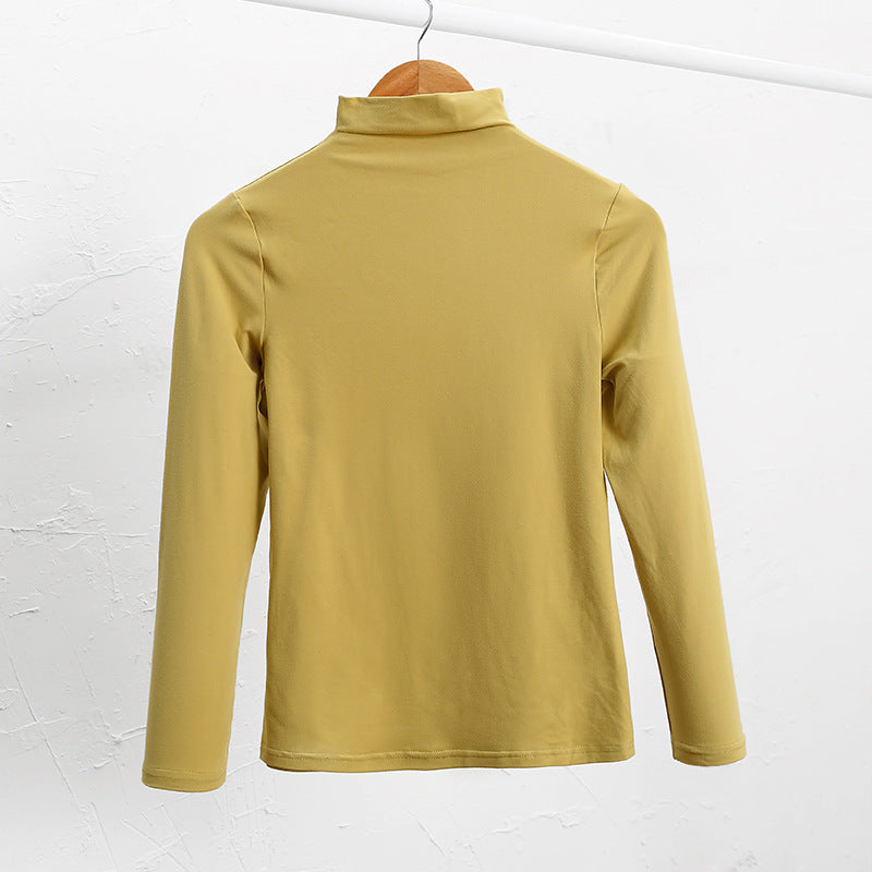 Fleece-lined T-shirt Versatile Style Stylish Base Top For Any Look