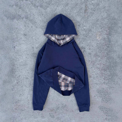 Hip Hop Double-sided Retro Plaid Casual Sweater