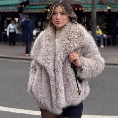 Faux Fur Coat Female Short Chic