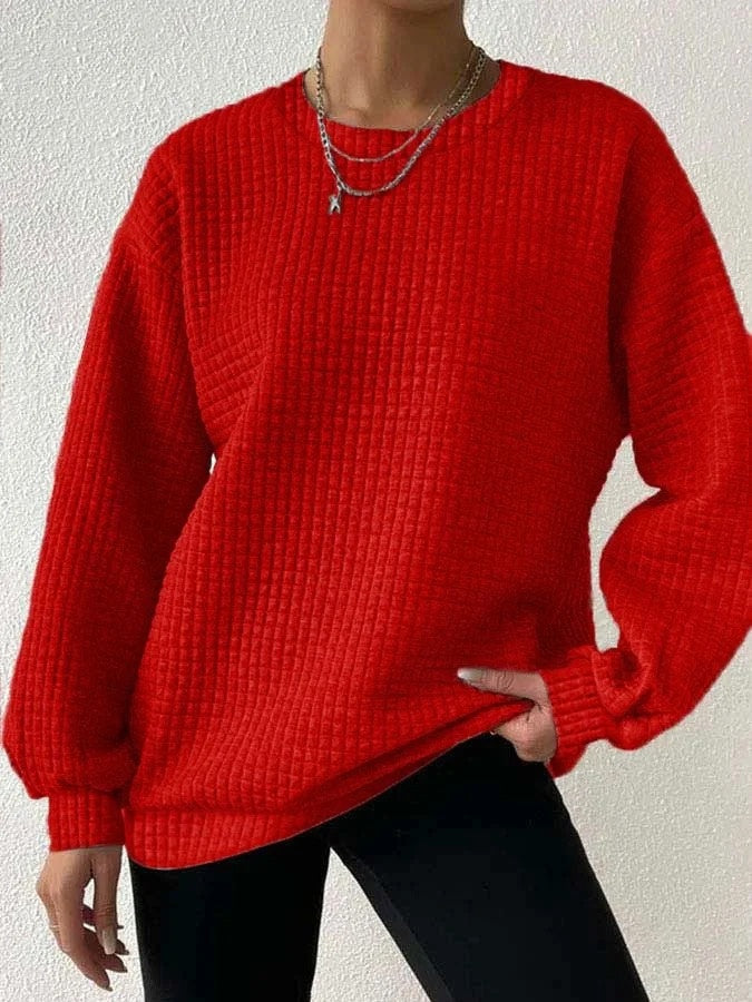 Fashionable Crew-neck Sweatshirt With Long Sleeves For Fall And Winter