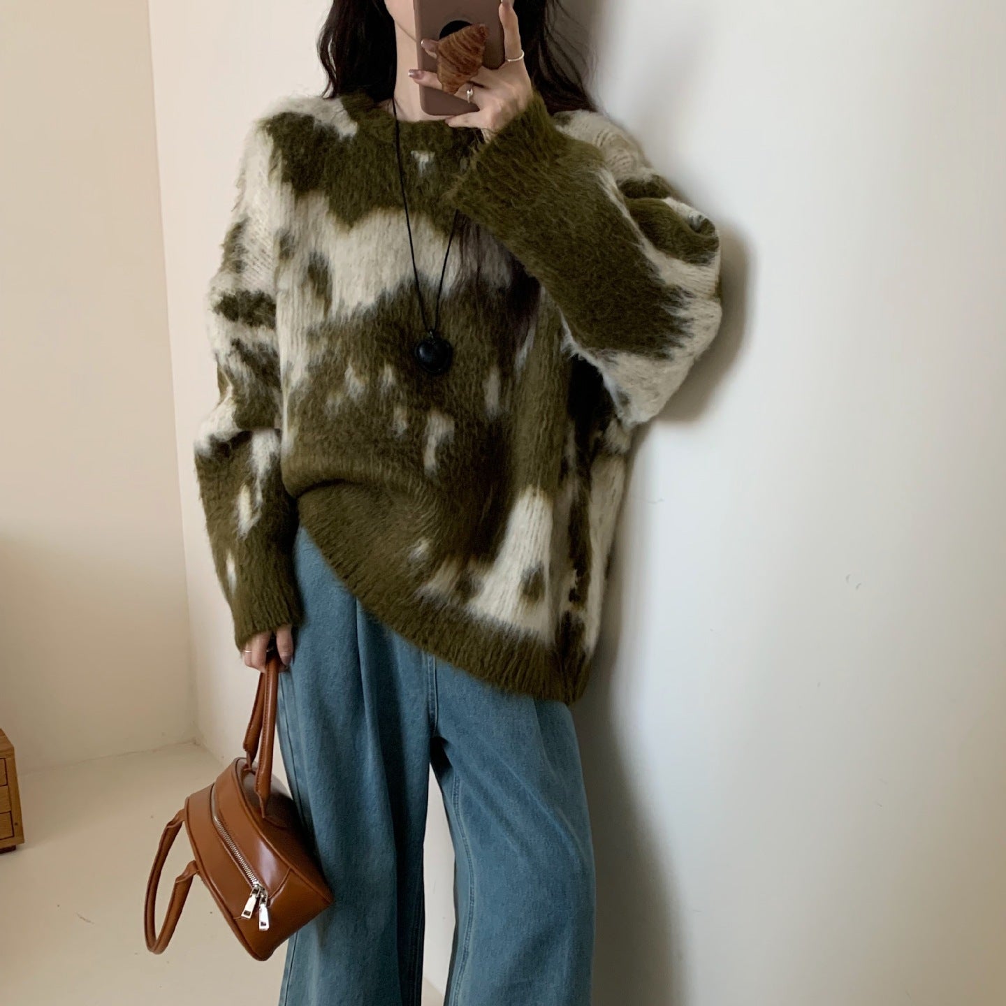 Womens Fashionable Casual Loose-fit Knit Sweater