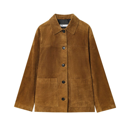 Retro British-style Womens Clothing Suede Jacket