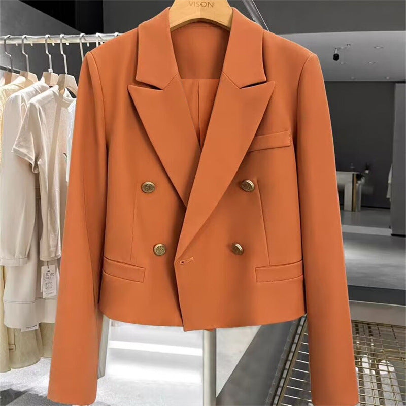 Womens Casual Retro Cropped Western-style Blazer