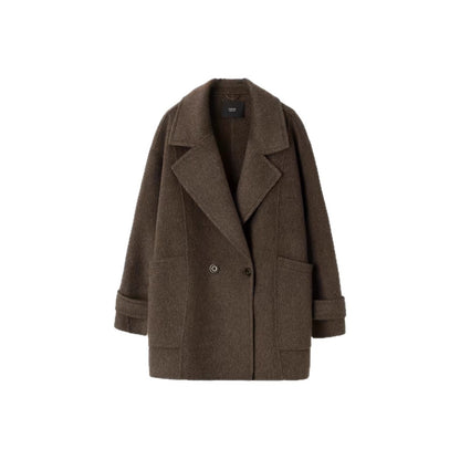 A Classic Long Double-faced Wool Coat In The Old Money Style For Winter