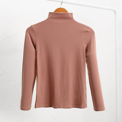 Fleece-lined T-shirt Versatile Style Stylish Base Top For Any Look