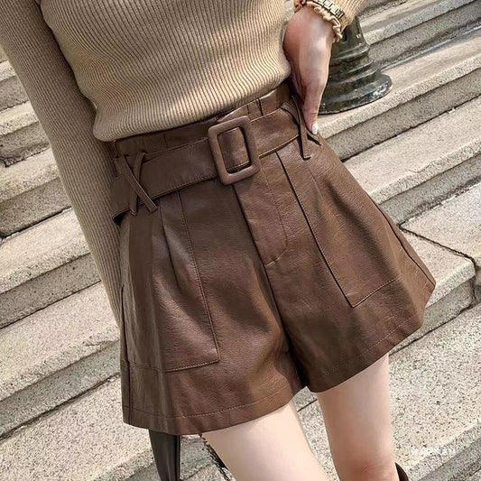 Versatile High-waisted Leather Pants For Women