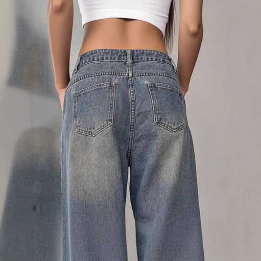 European And American Women's Washed Vintage Denim Pants