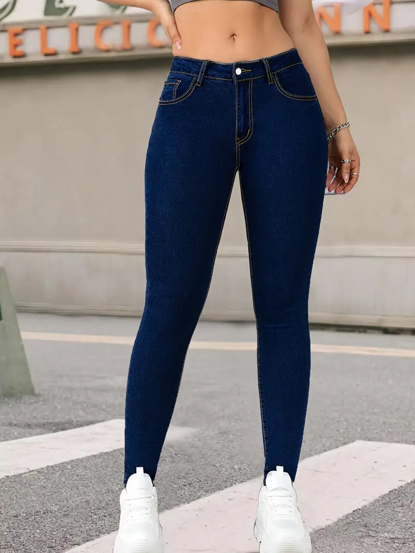 Women’s Jeans, Tight Fitting Slim Fit Small Leg Jeans, Autumn New Item, Women’s Stretch Pencil, Slimming High Waist And Hip Lifting Pants, Korean Version Trendy Jeans, Stretchy