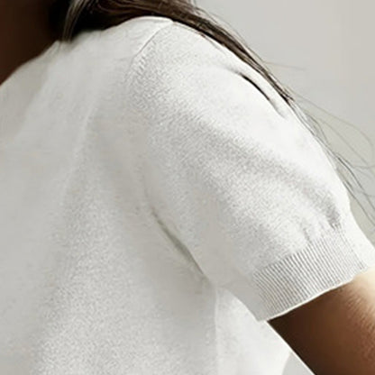 Women's Soft Stretch T-Shirt - Minimalist Everyday Top For Office & Casual Wear