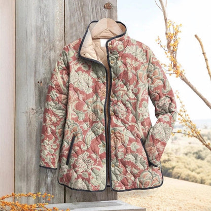 Womens Stylish Cotton-padded Coat With A Printed Design