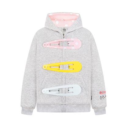 Womens Unique American-Style Oversized Hair Clip Hooded Coat