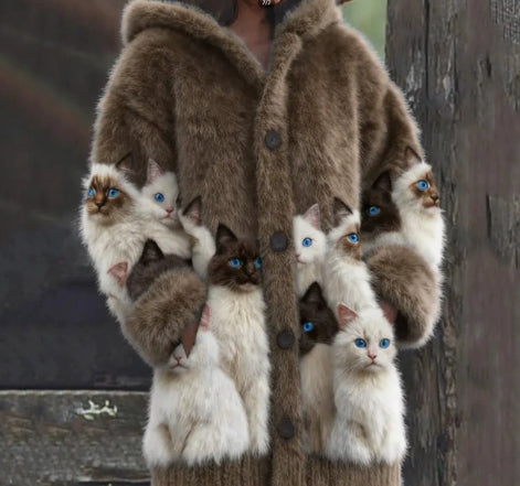 Womens Printed Casual Sweatshirt Jacket