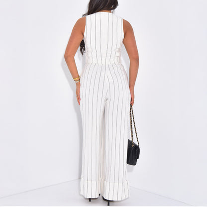 Womens Stylish, Minimalist Commuter Striped Set