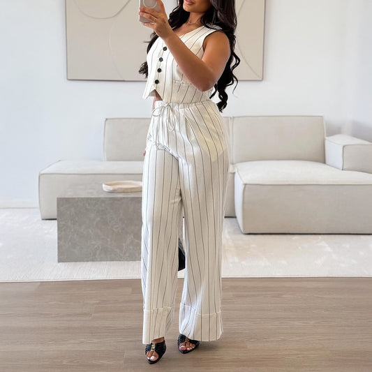 Womens Stylish, Minimalist Commuter Striped Set