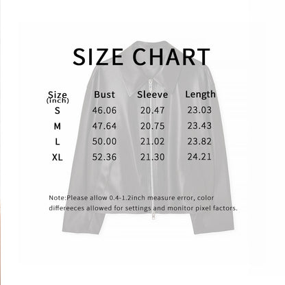 Women's Faux Leather Jacket, Cropped Zip Up Long Sleeve Casual Coat With Pockets